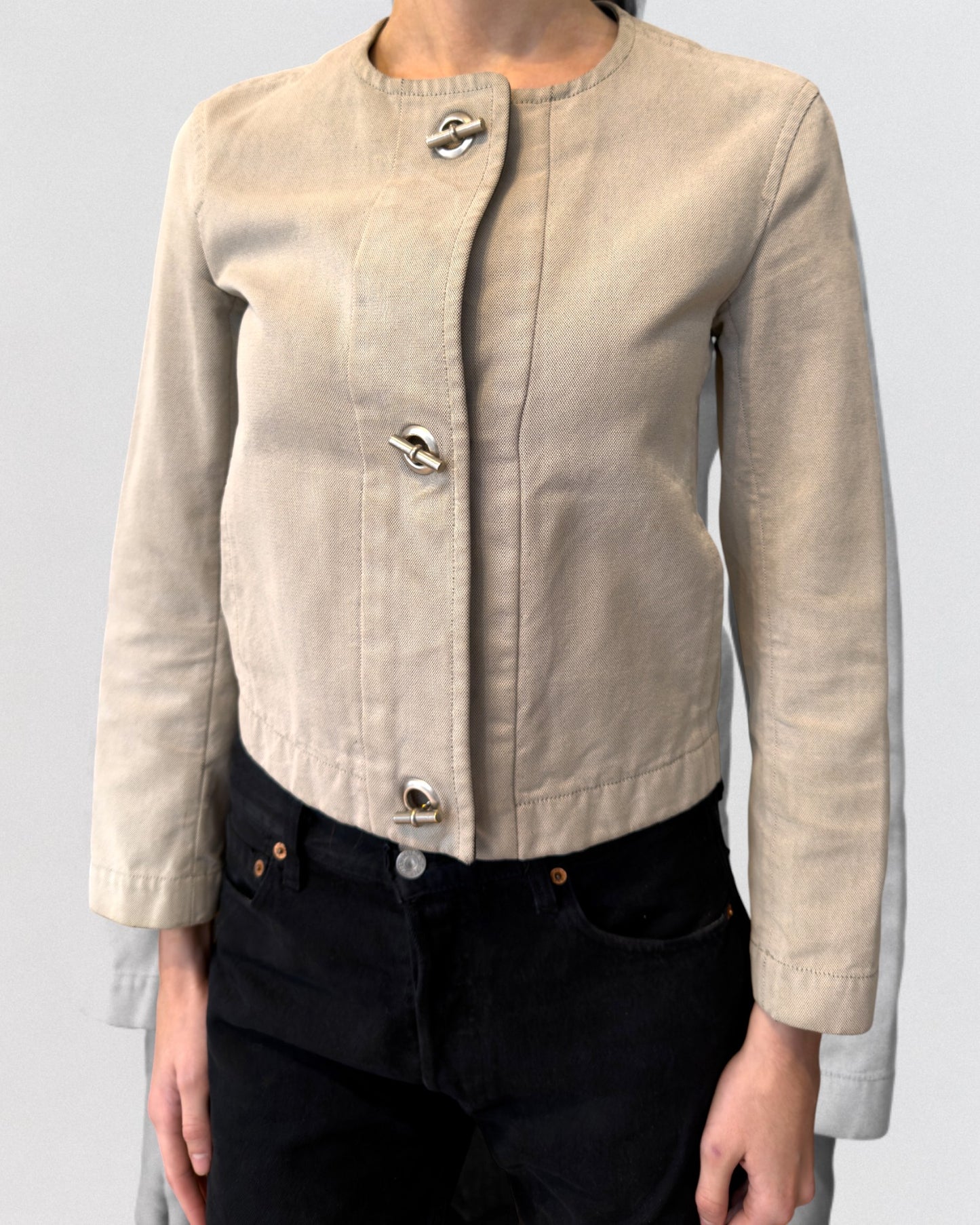 Hermès by Martin Margiela Spring 2001 Taupe Canvas Jacket