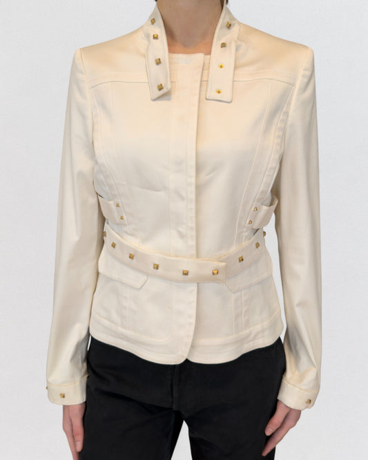 Gucci by Tom Ford Spring 2004 White Studded Jacket