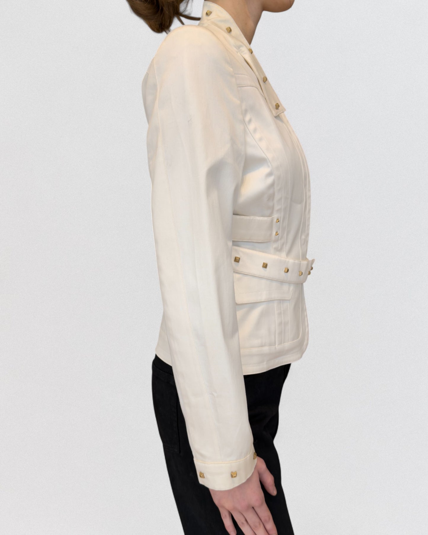 Gucci by Tom Ford Spring 2004 White Studded Jacket
