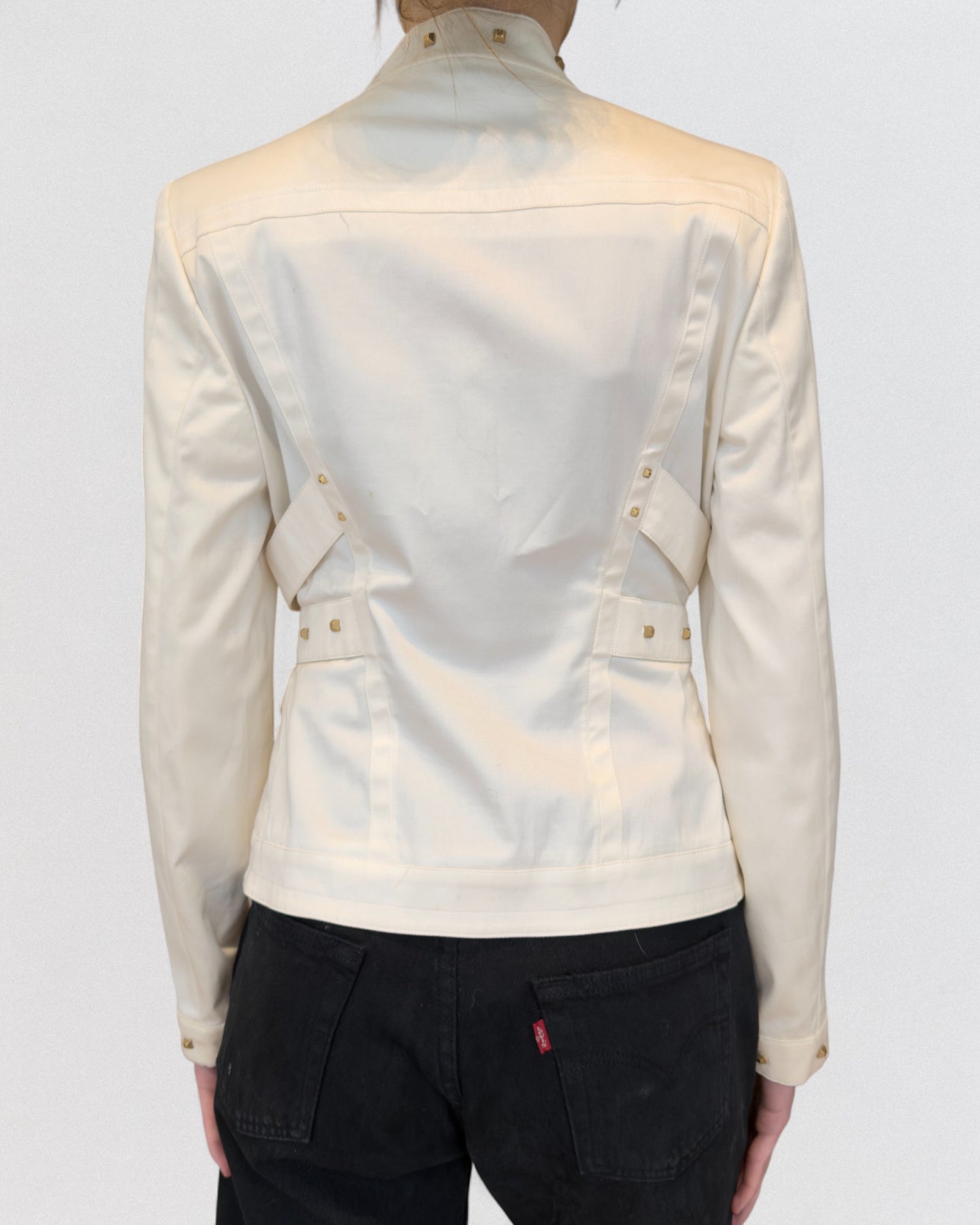 Gucci by Tom Ford Spring 2004 White Studded Jacket