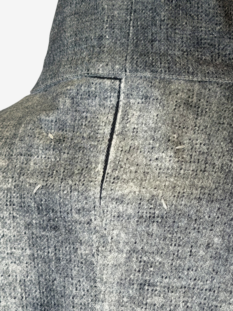 Margiela vest back view, showing mock turtleneck collar and printed provenance text