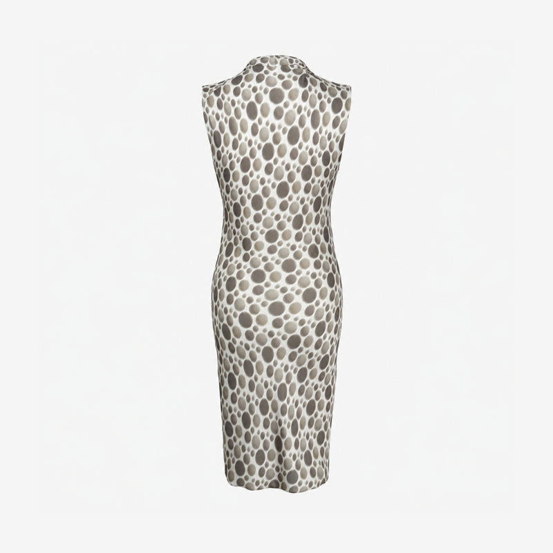 Rick Owens S/S 2011 silk dress with polka dot pattern, full-length midi silhouette