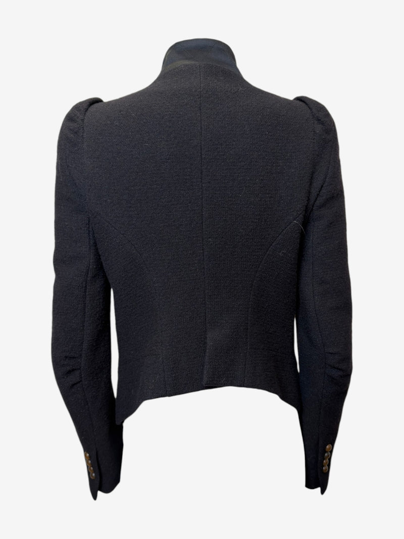 Ann Demeulemeester Napoleon jacket, back view with structured shoulders