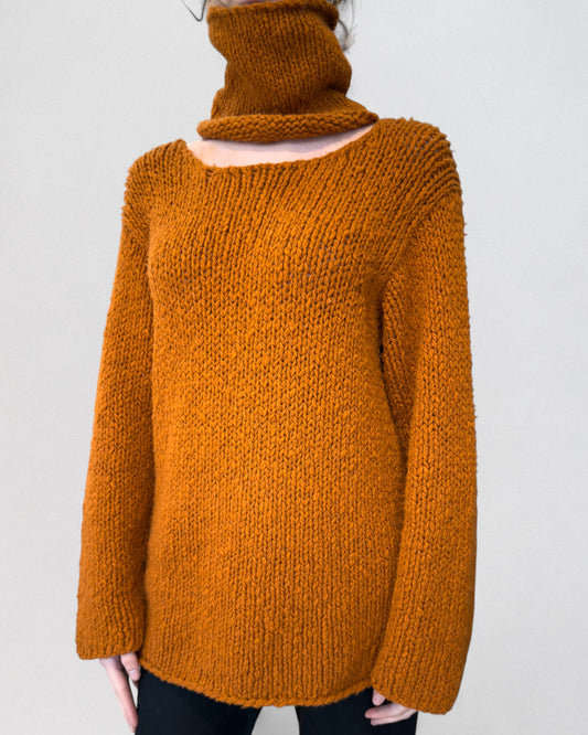 Hermès by Martin Margiela Fall 2000 Orange Cashmere Turtleneck Sweater