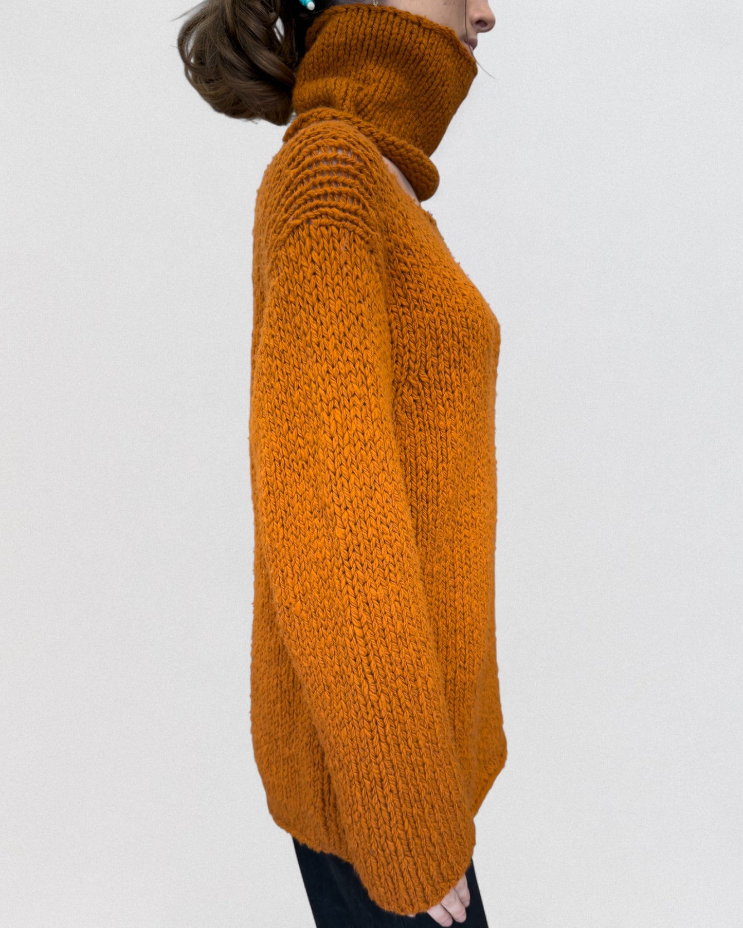 Hermès by Martin Margiela Fall 2000 Orange Cashmere Turtleneck Sweater