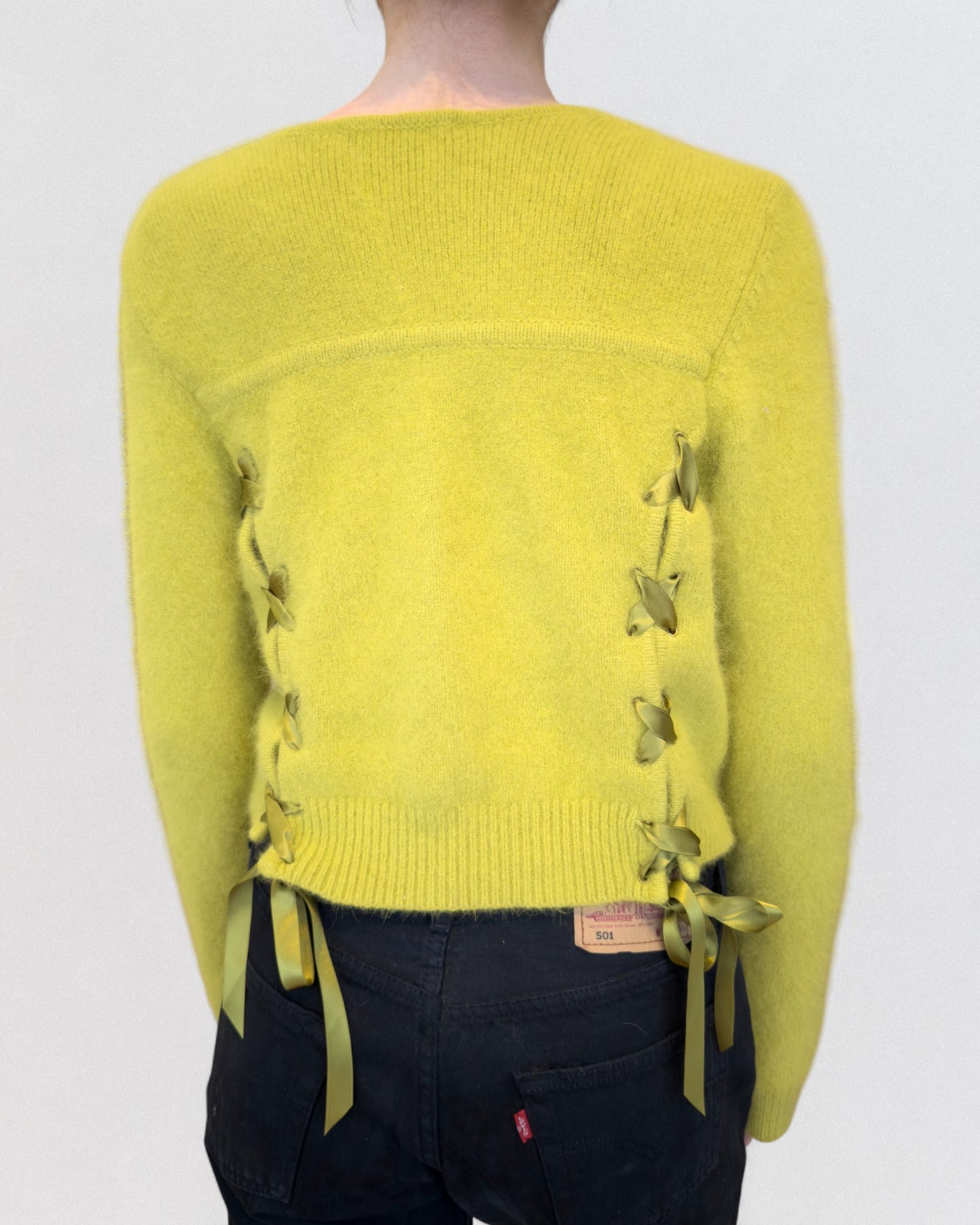 Christian Dior by John Galliano Fall 2000 Lace Up Angora Sweater