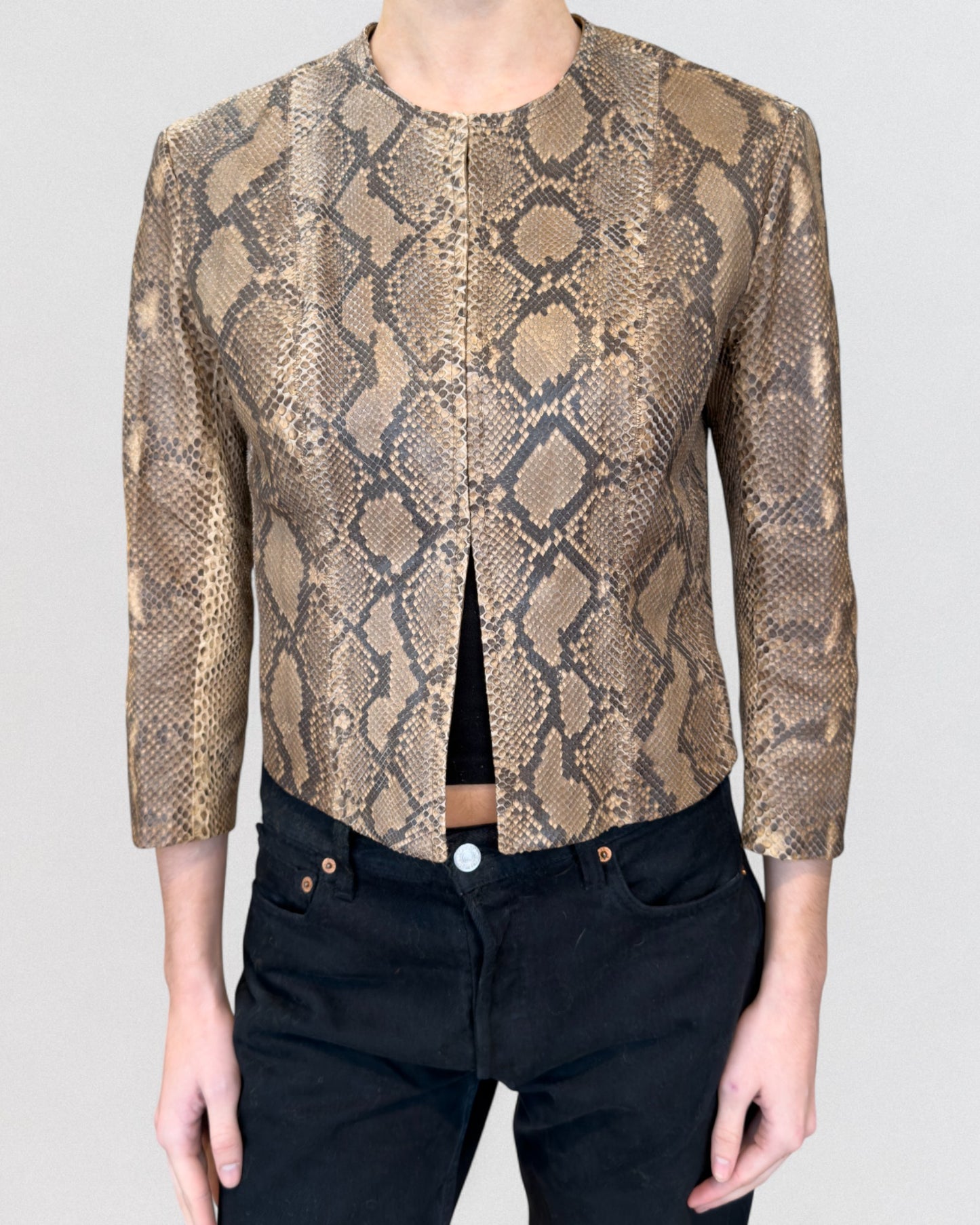 Plein Sud Spring 2000 Documented Python Snakeskin Leather Jacket