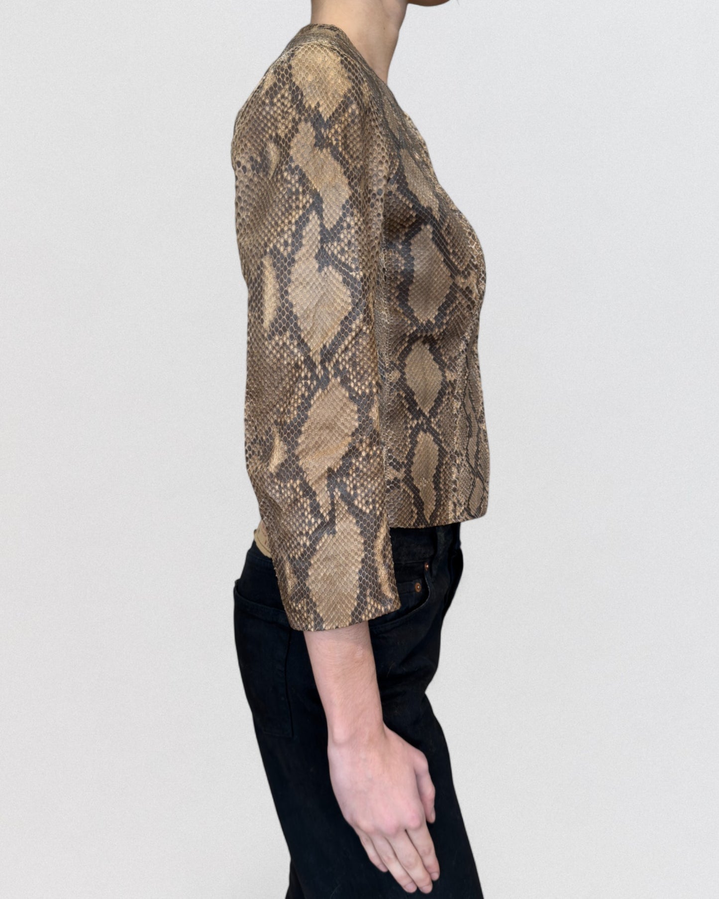 Plein Sud Spring 2000 Documented Python Snakeskin Leather Jacket