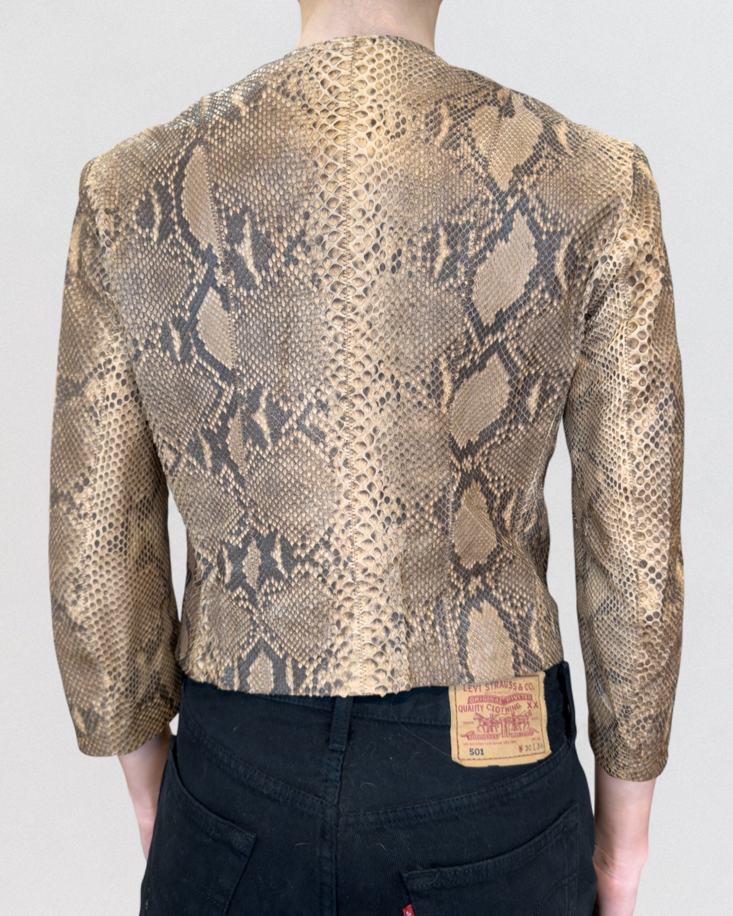 Plein Sud Spring 2000 Documented Python Snakeskin Leather Jacket