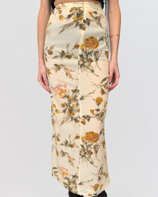 Dolce & Gabbana Spring 1997 Long Silk Floral Skirt