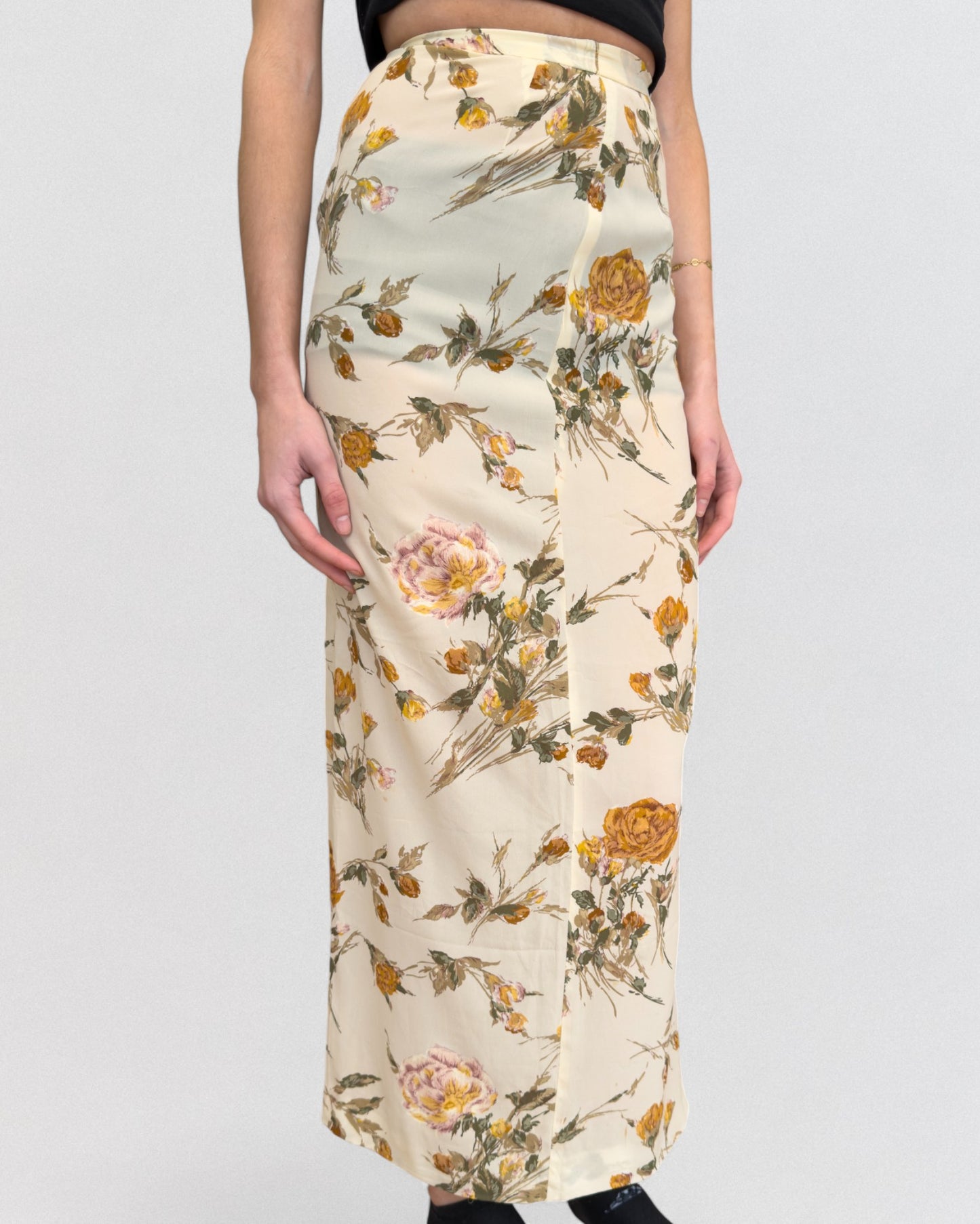 Dolce & Gabbana Spring 1997 Long Silk Floral Skirt