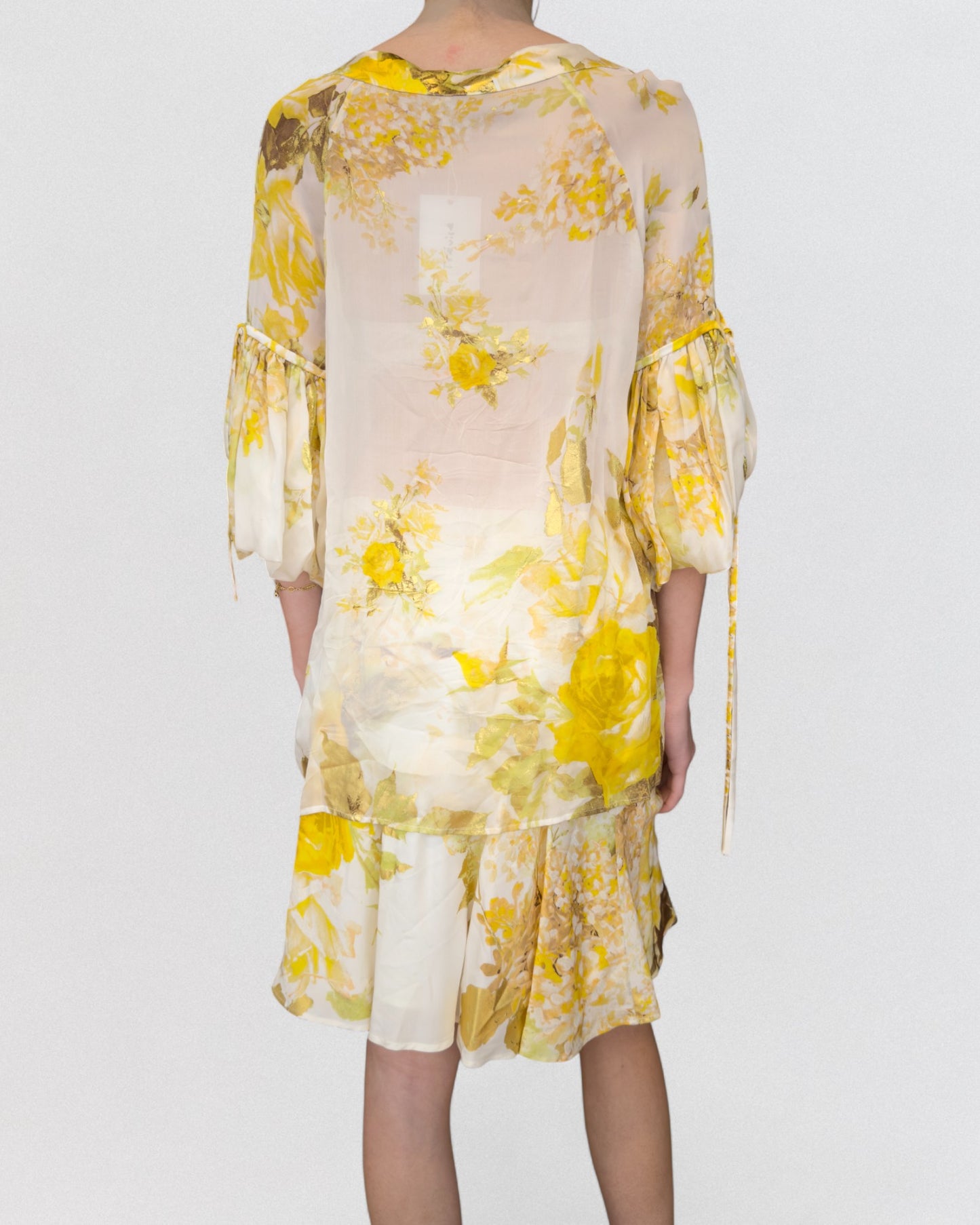 Roberto Cavalli Spring 2006 Silk Floral Yellow Ensemble