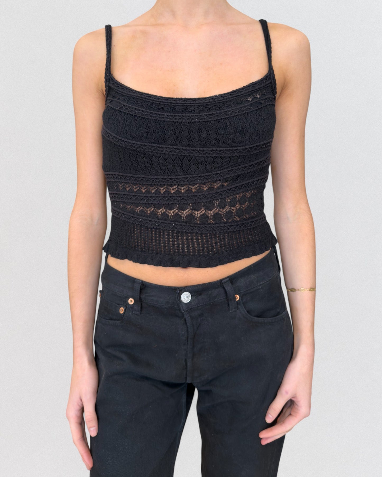 Christian Dior by John Galliano Fall 2000 Black Knitted Tank Top