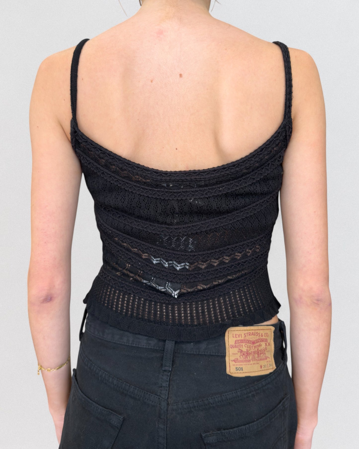 Christian Dior by John Galliano Fall 2000 Black Knitted Tank Top