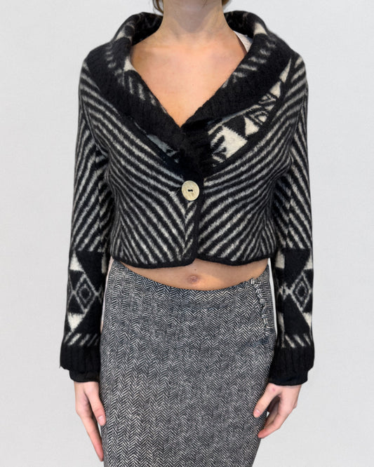 John Galliano Fall 1999 Mohair Angora Printed Jacket