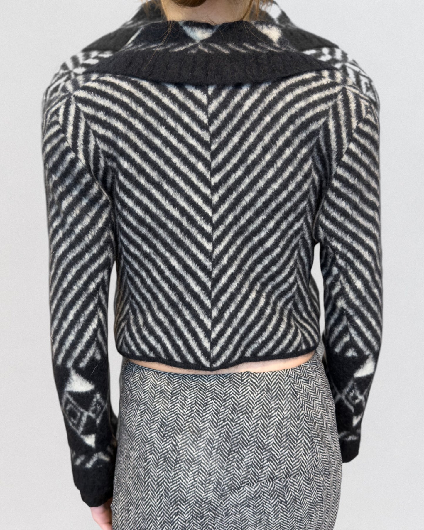 John Galliano Fall 1999 Mohair Angora Printed Jacket