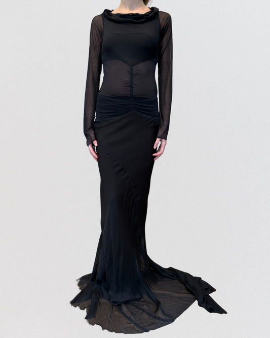 Rick Owens Spring 2006 Tungsten Black Silk Bias Gown