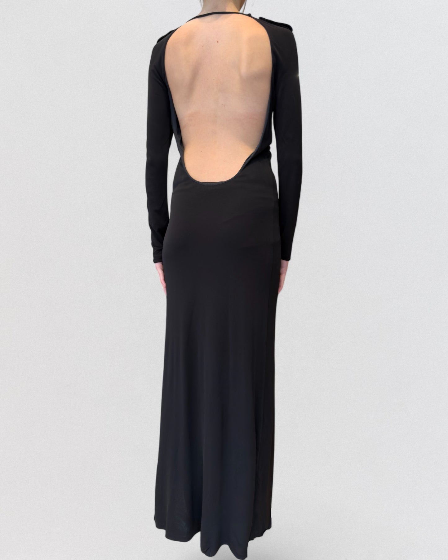 Gucci by Tom Ford Fall 1996 Backless Black Maxi Dress