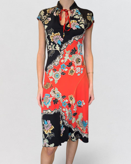 Roberto Cavalli Spring 2003 Cheongsam Chinoiserie Dress