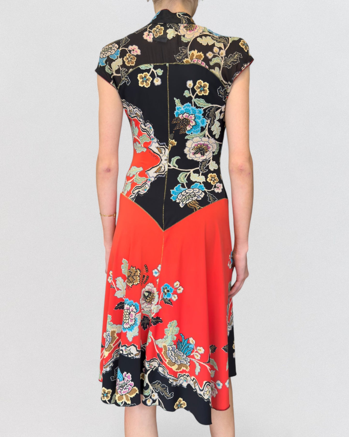 Roberto Cavalli Spring 2003 Cheongsam Chinoiserie Dress
