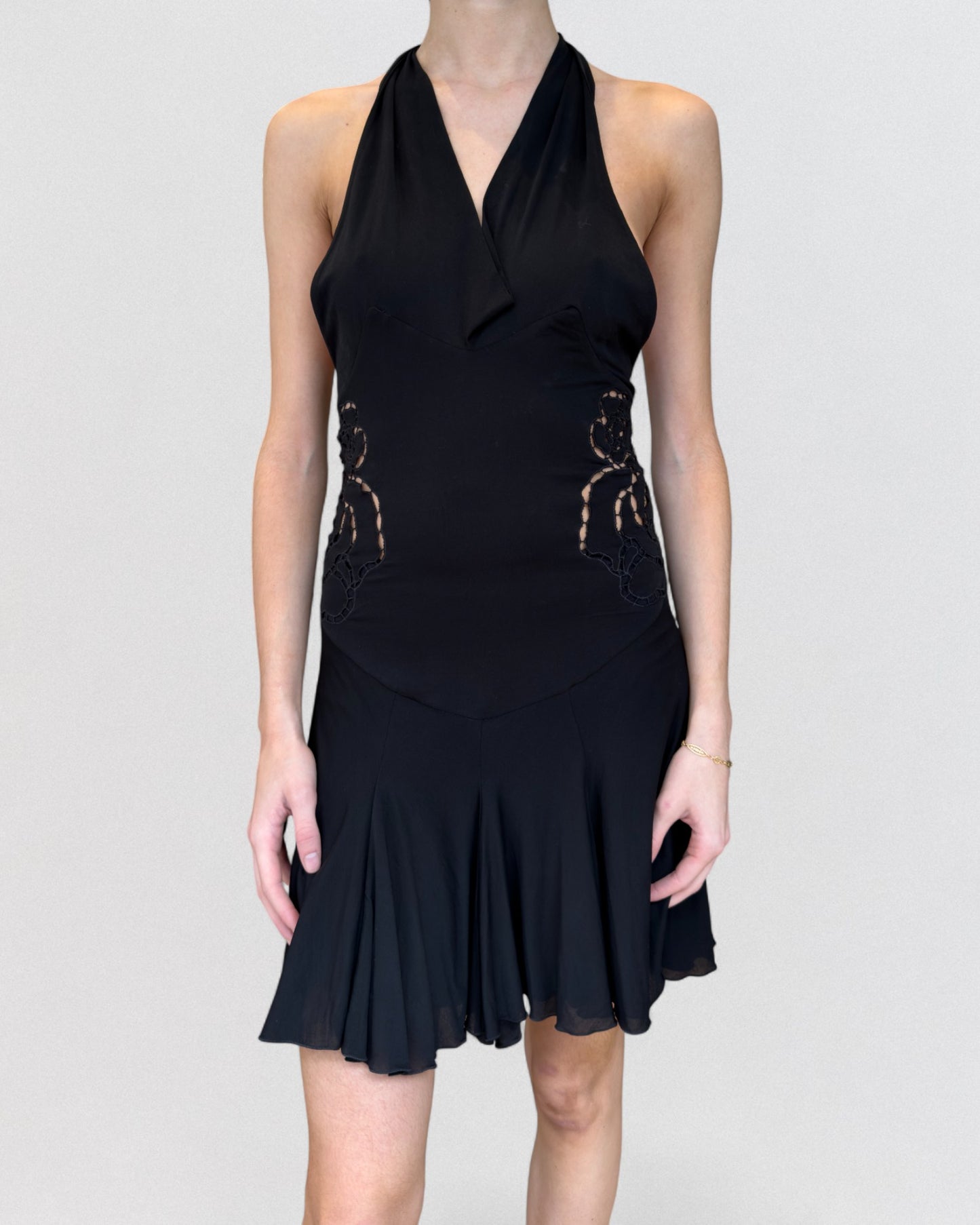 Roberto Cavalli Spring 2002 Open-Back Halterneck Mini Dress