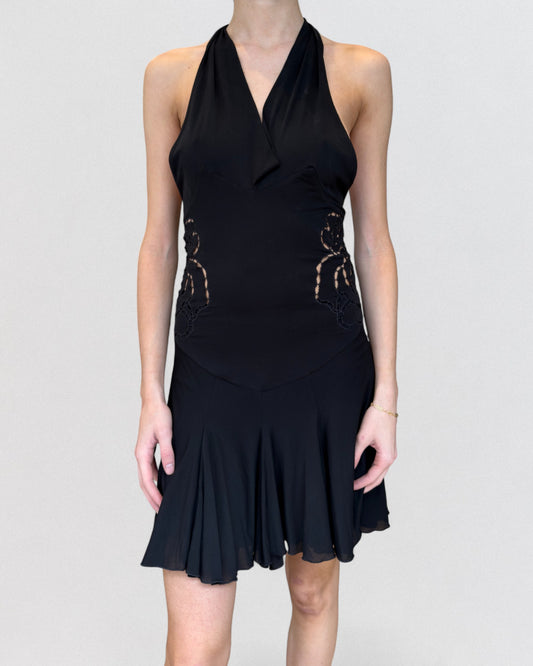 Roberto Cavalli Spring 2002 Open-Back Halterneck Mini Dress