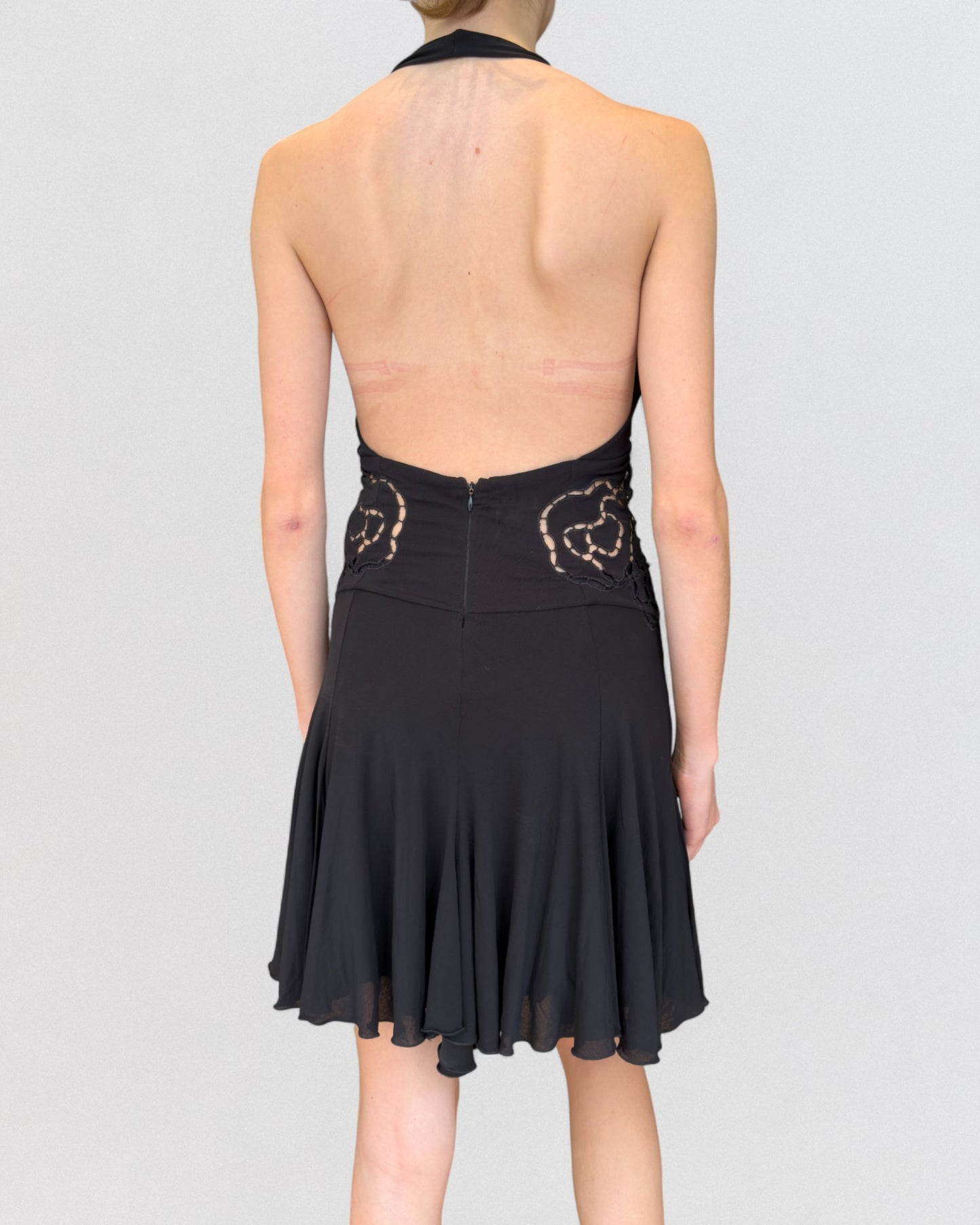 Roberto Cavalli Spring 2002 Open-Back Halterneck Mini Dress