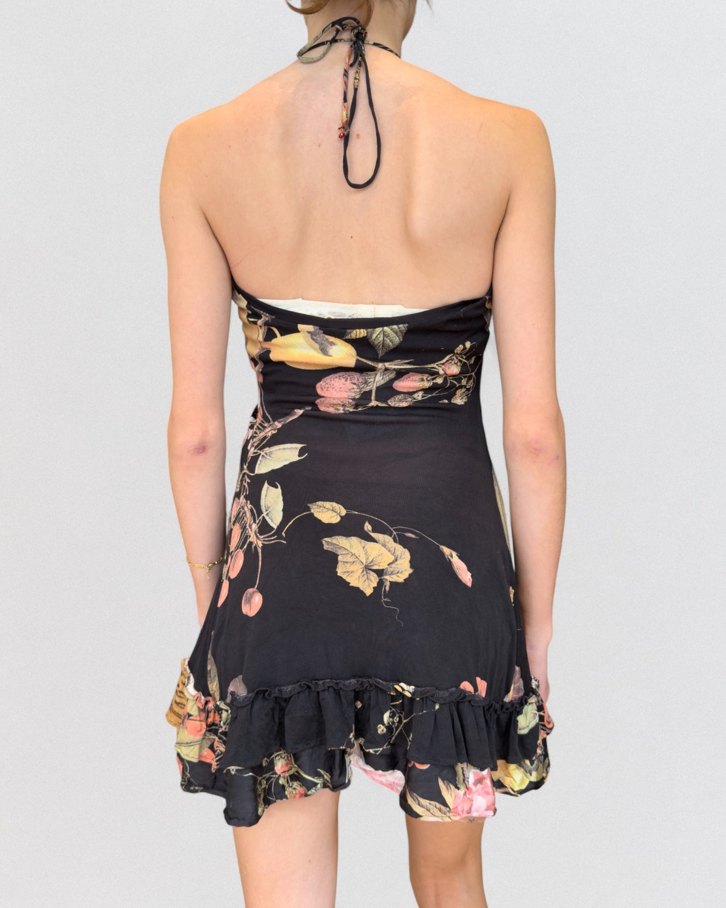 Roberto Cavalli Spring 2005 Floral Halterneck Mini Dress