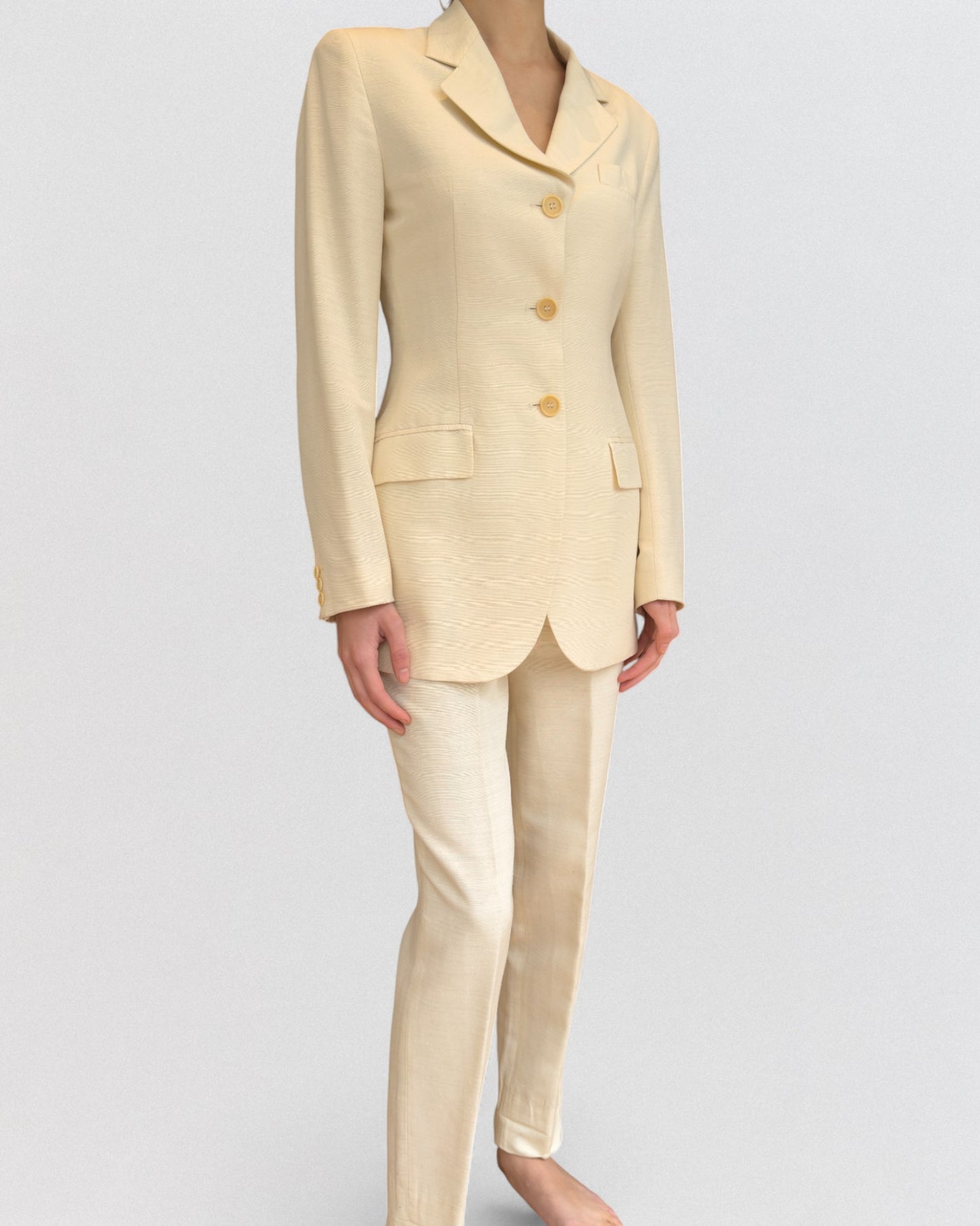 Documented Dolce & Gabbana Spring 1994 White Ivory Silk Suit