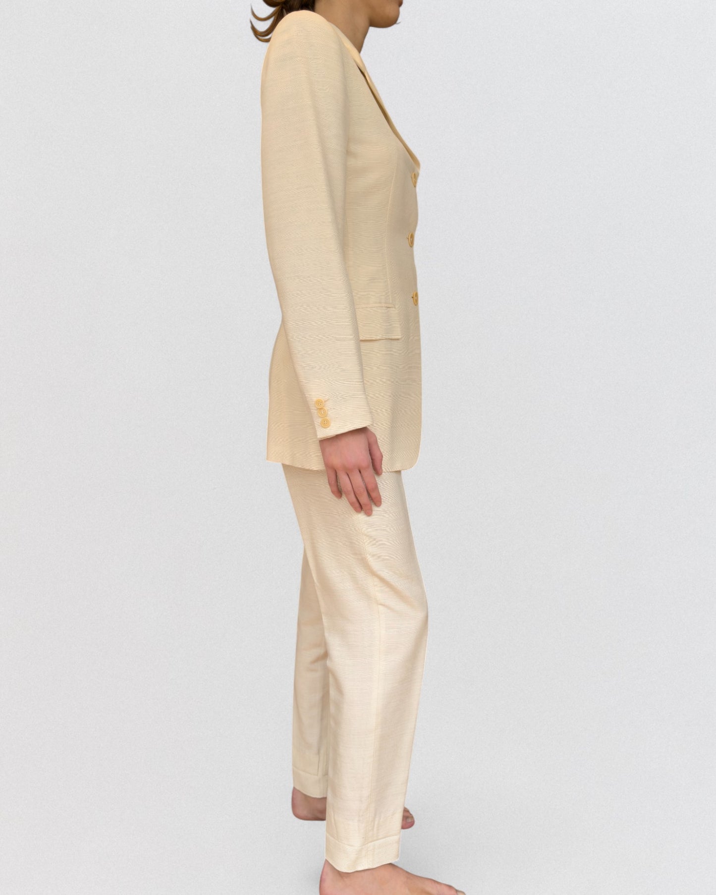 Documented Dolce & Gabbana Spring 1994 White Ivory Silk Suit