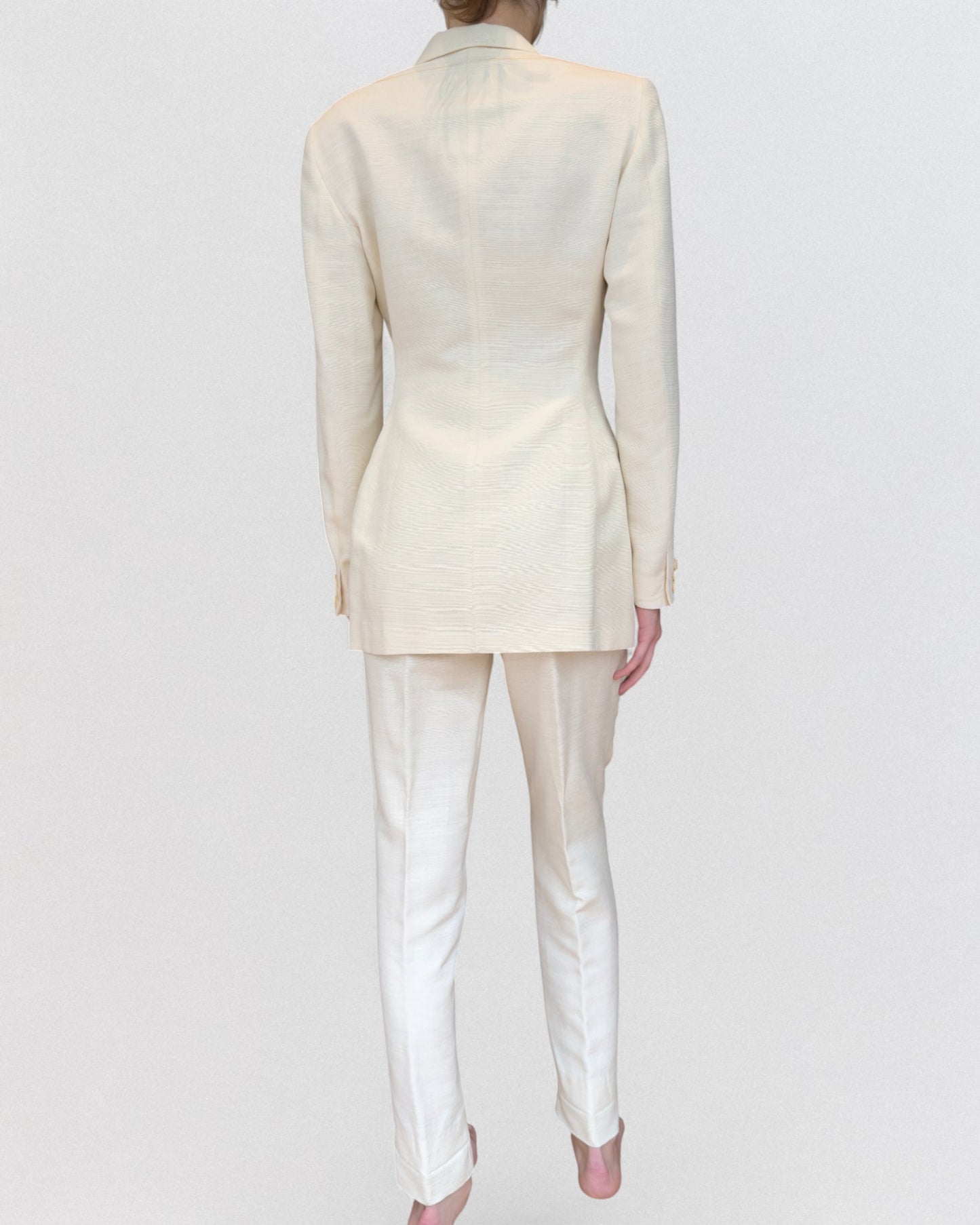 Documented Dolce & Gabbana Spring 1994 White Ivory Silk Suit