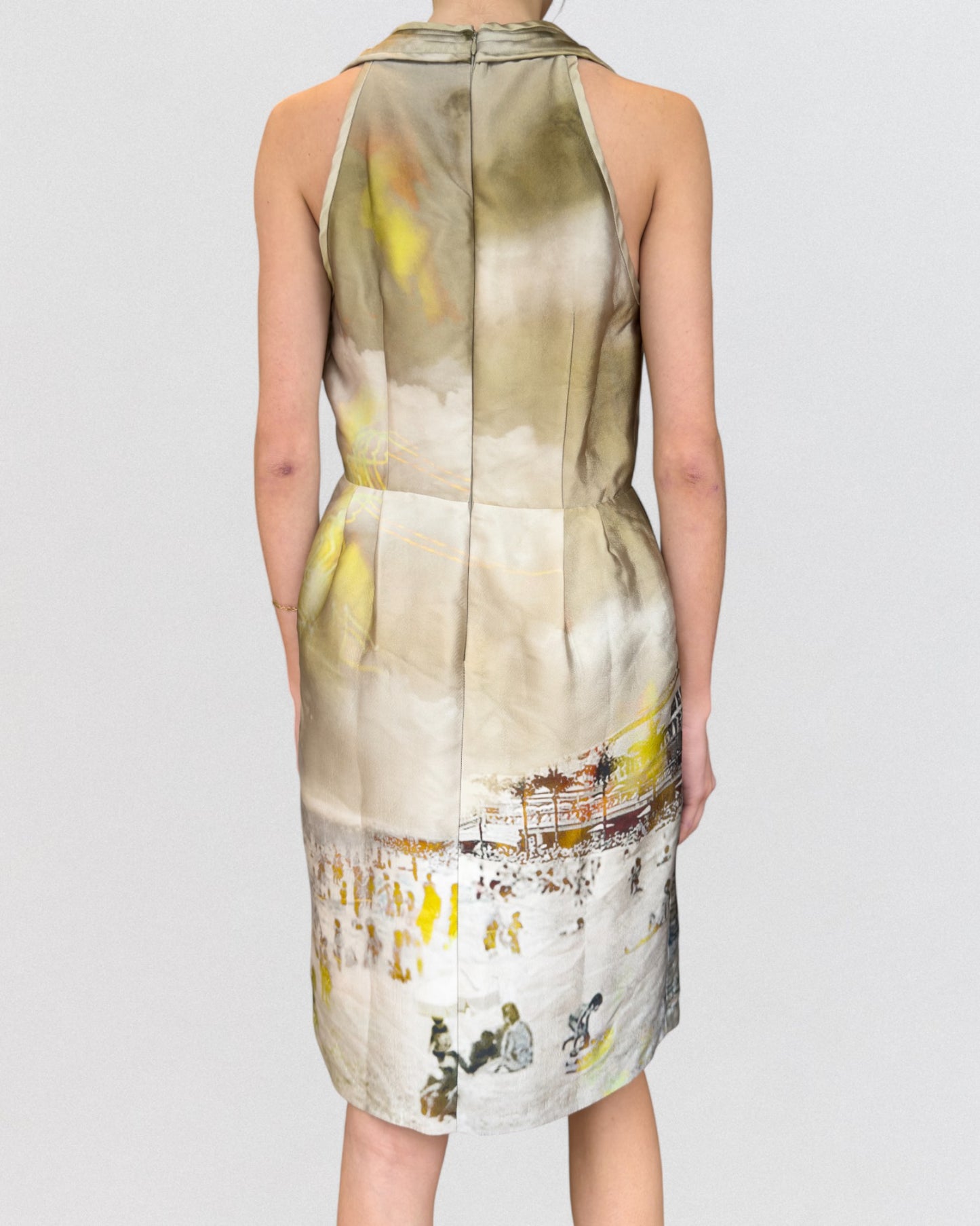 Prada Spring 2010 Printed Silk Halter Neck Mini Dress