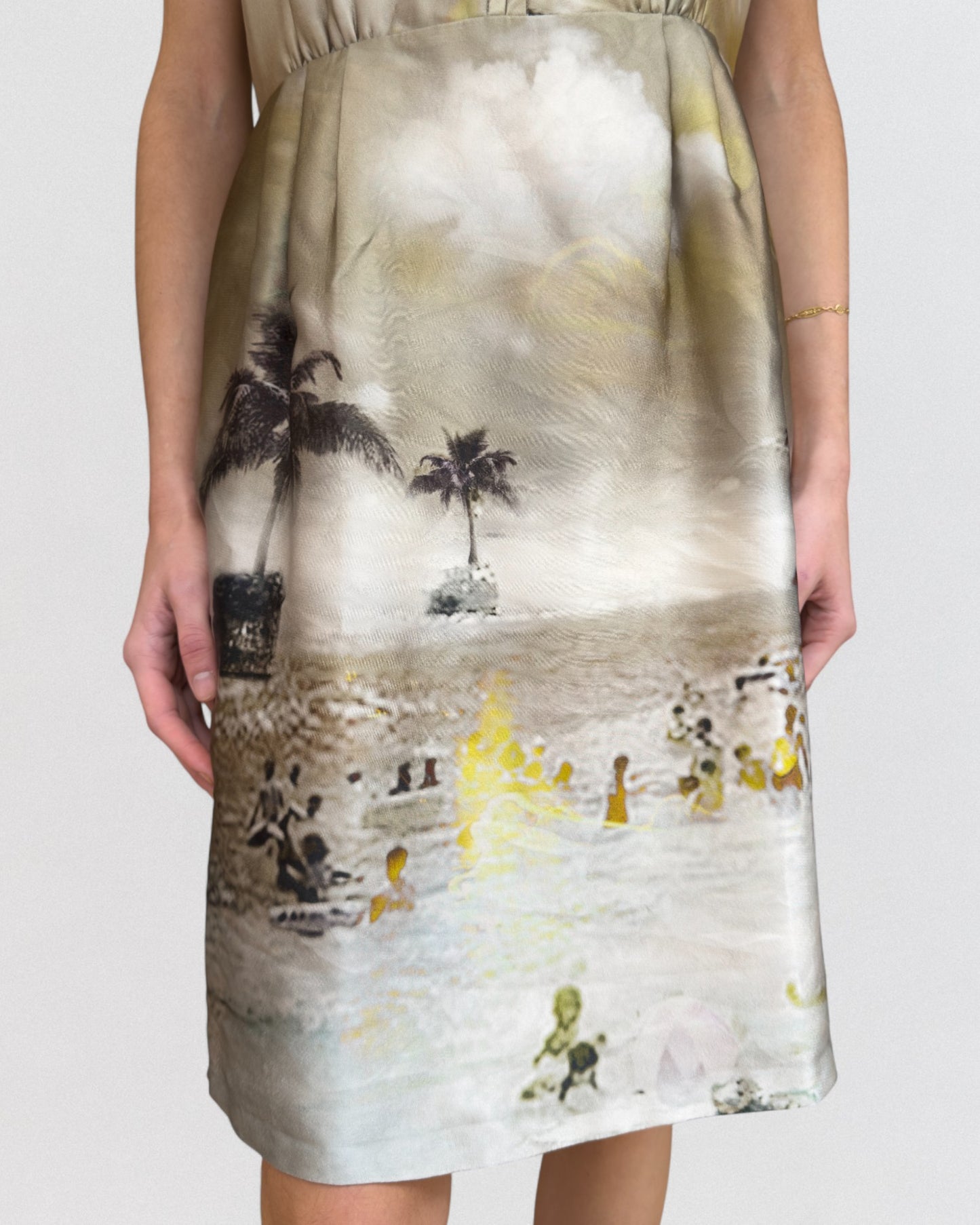 Prada Spring 2010 Printed Silk Halter Neck Mini Dress