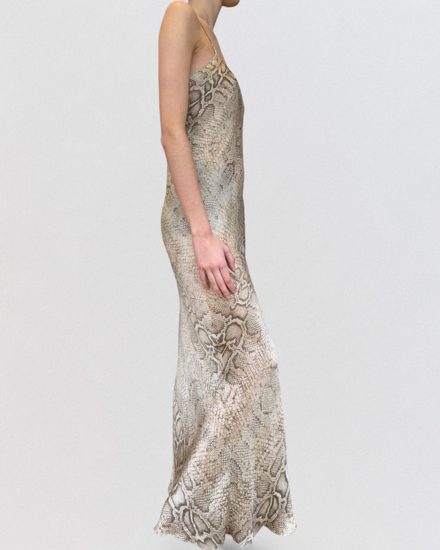 Roberto Cavalli Fall 1998 Snakeskin Silk Slip Gown