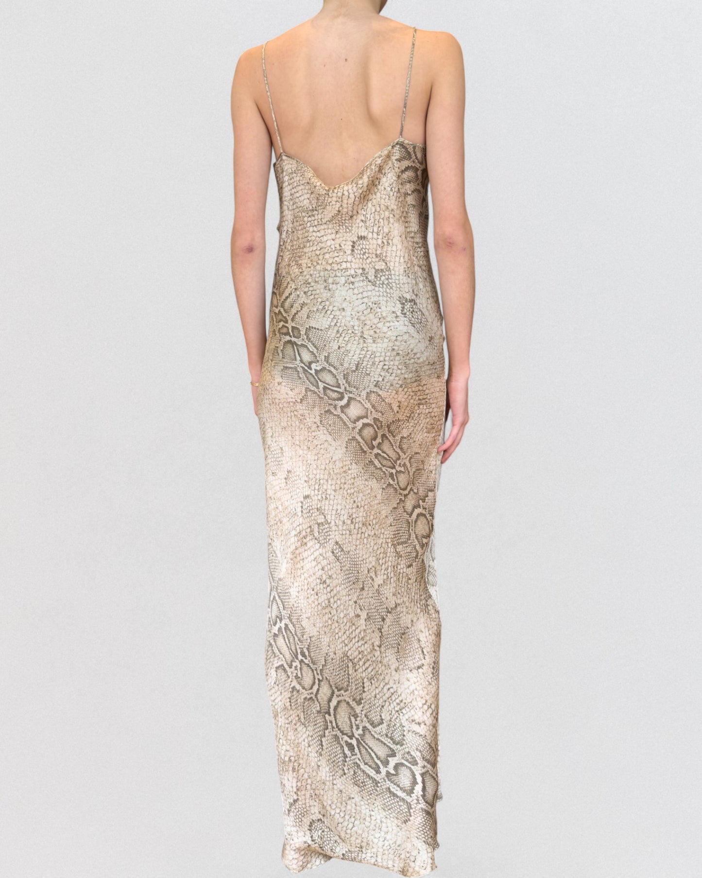 Roberto Cavalli Fall 1998 Snakeskin Silk Slip Gown