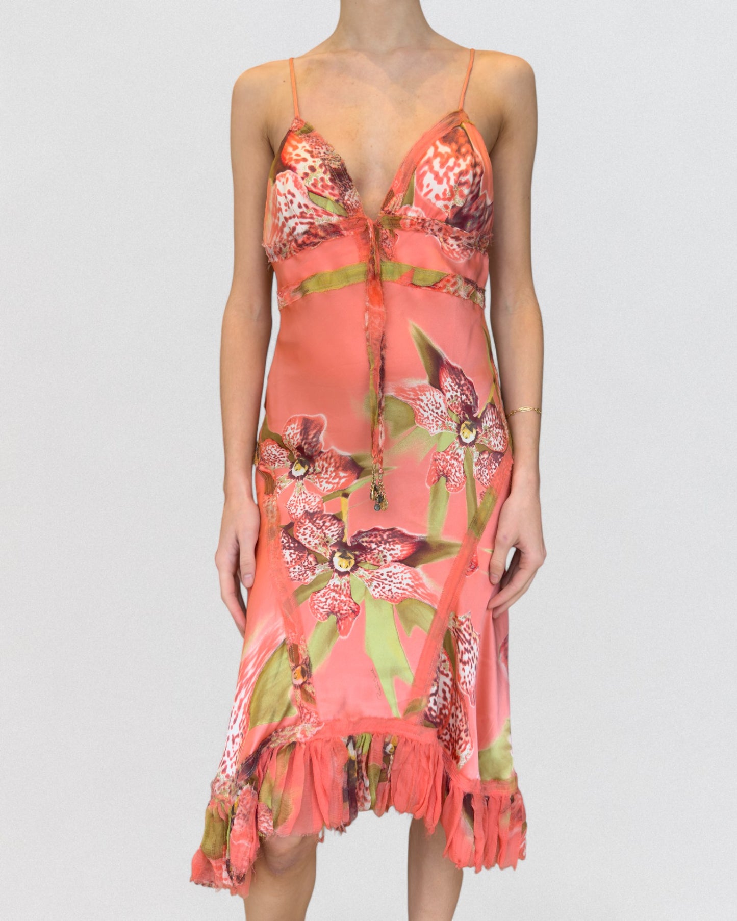 Roberto Cavalli Fall 2004 Silk Floral Mini Dress