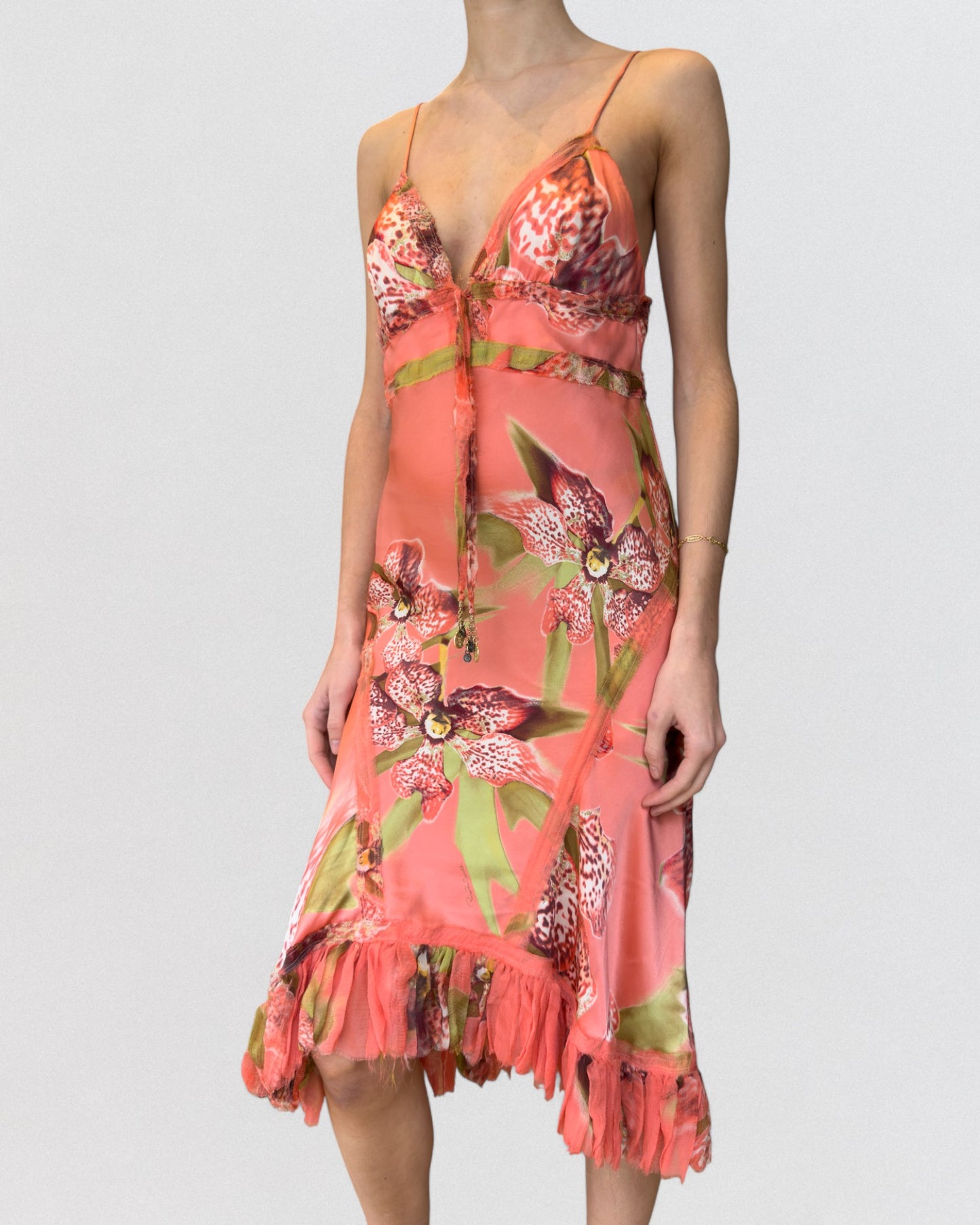 Roberto Cavalli Fall 2004 Silk Floral Mini Dress