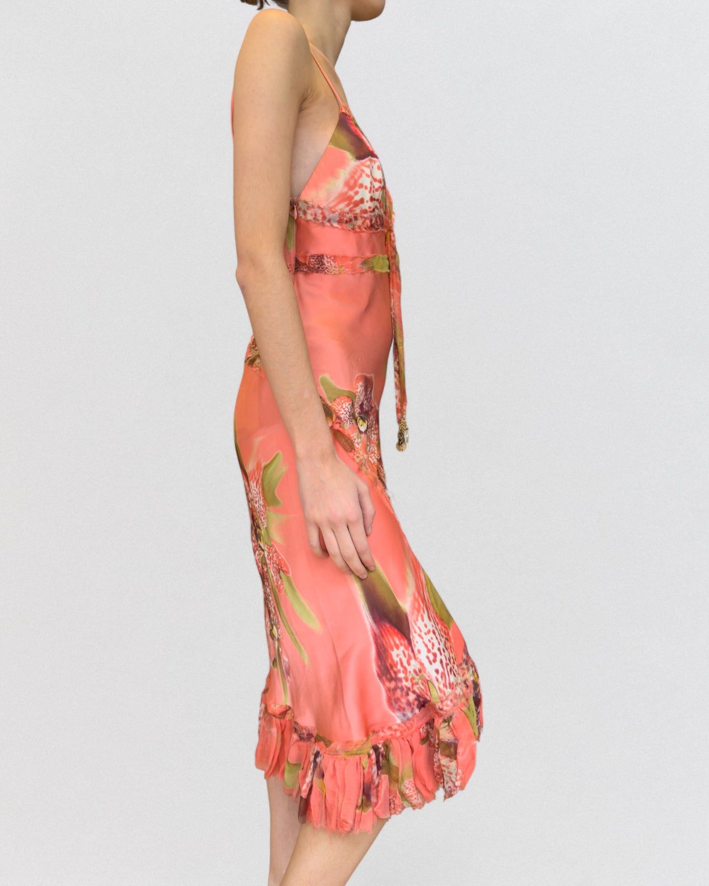 Roberto Cavalli Fall 2004 Silk Floral Mini Dress