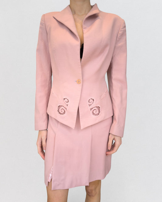 Alexander McQueen Spring 1999 "No. 13"  Cutout Pink Ensemble