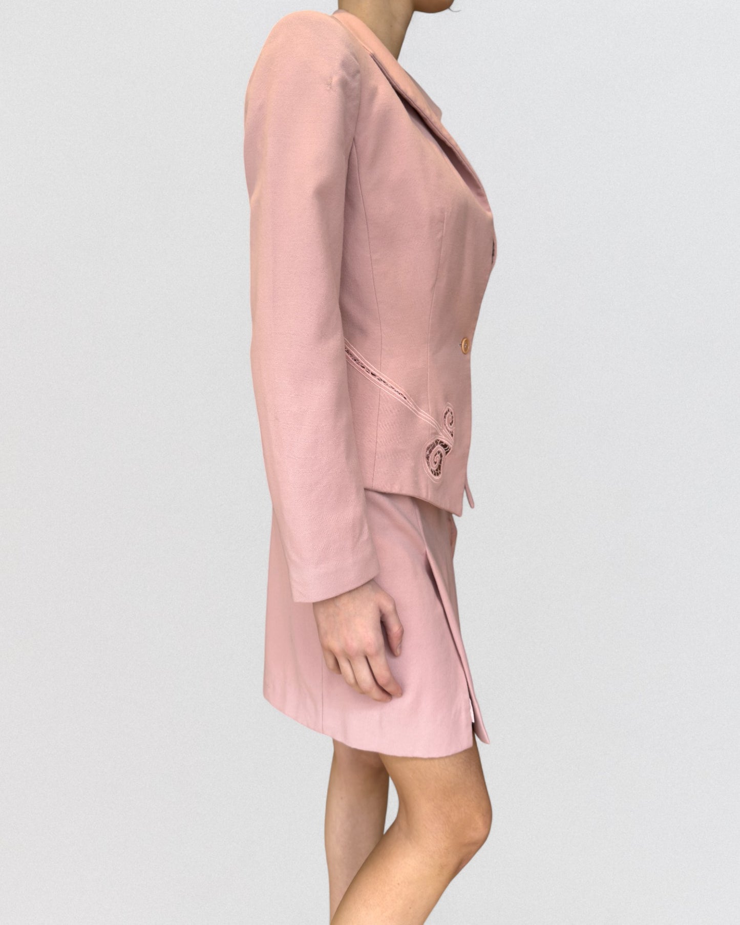 Alexander McQueen Spring 1999 "No. 13"  Cutout Pink Ensemble