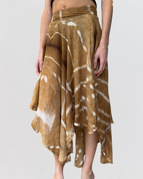 Yves Saint Laurent by Tom Ford Spring 2002 Silk Printed Skirt