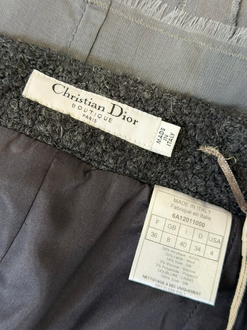 Christian Dior by John Galliano F/W 2006 Wool Boucle Fringe Skirt