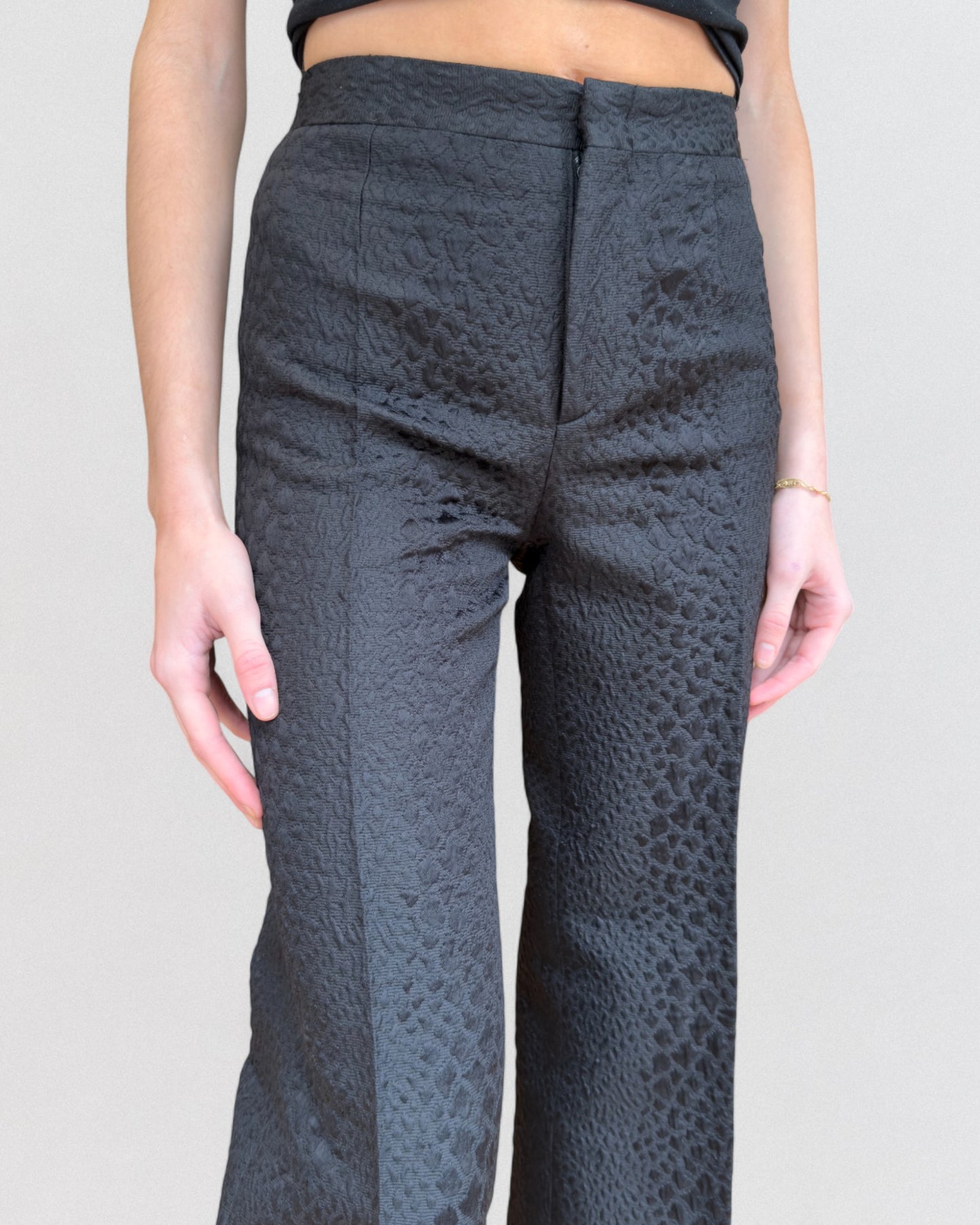 Gucci by Tom Ford Spring 2000 Black Embossed Pants