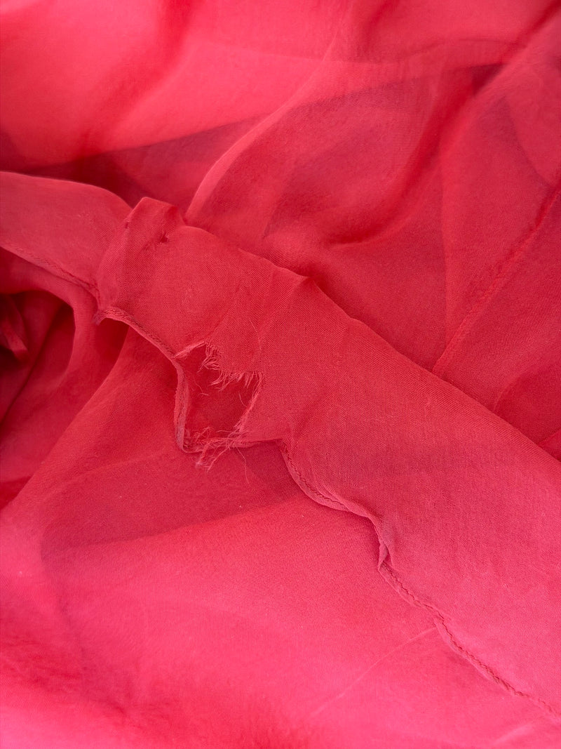 Alexander McQueen silk chiffon gown, designer label and construction detail