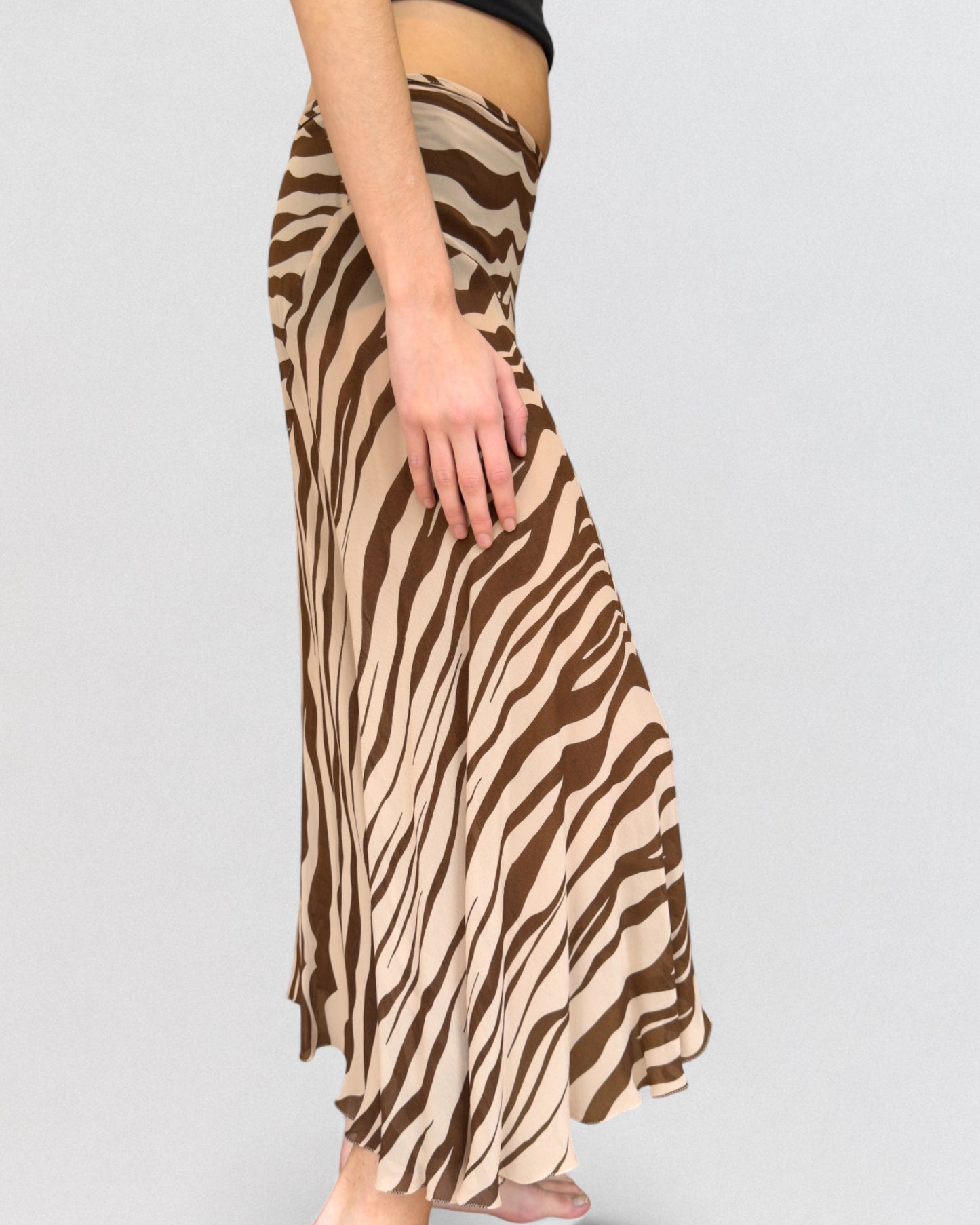 Blumarine Spring 2000 Zebra Print Skirt