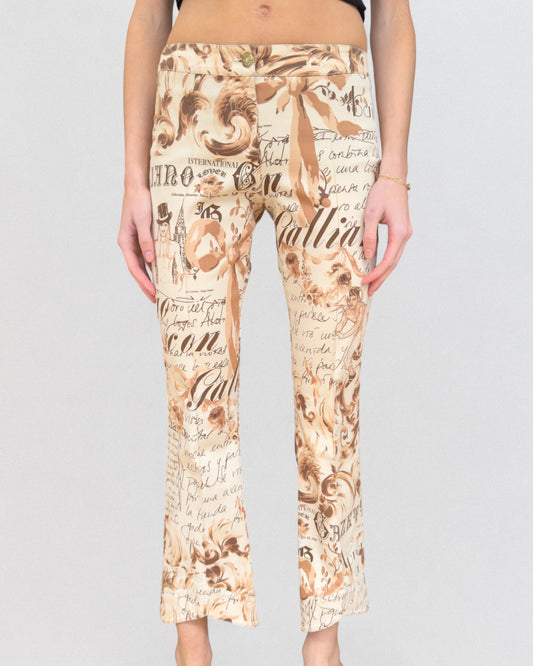 John Galliano Spring 2006 Newspaper Printed Capri Jeans