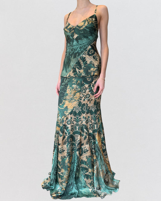 Roberto Cavalli Fall 2006 Baroque Jacquard Silk Set