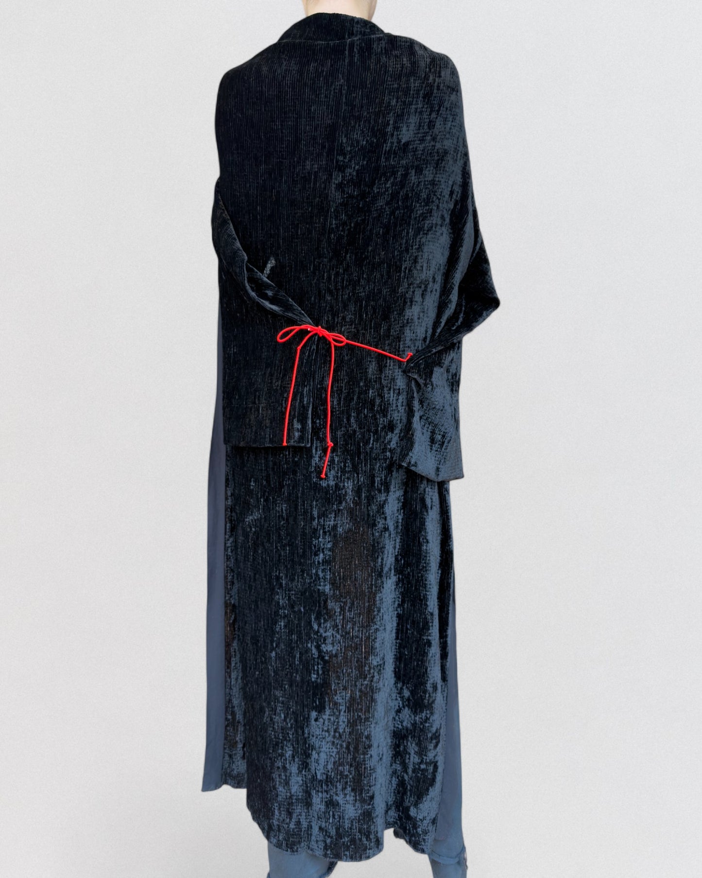 Yohji Yamamoto Spring 2002 Crushed Velvet Black Cape