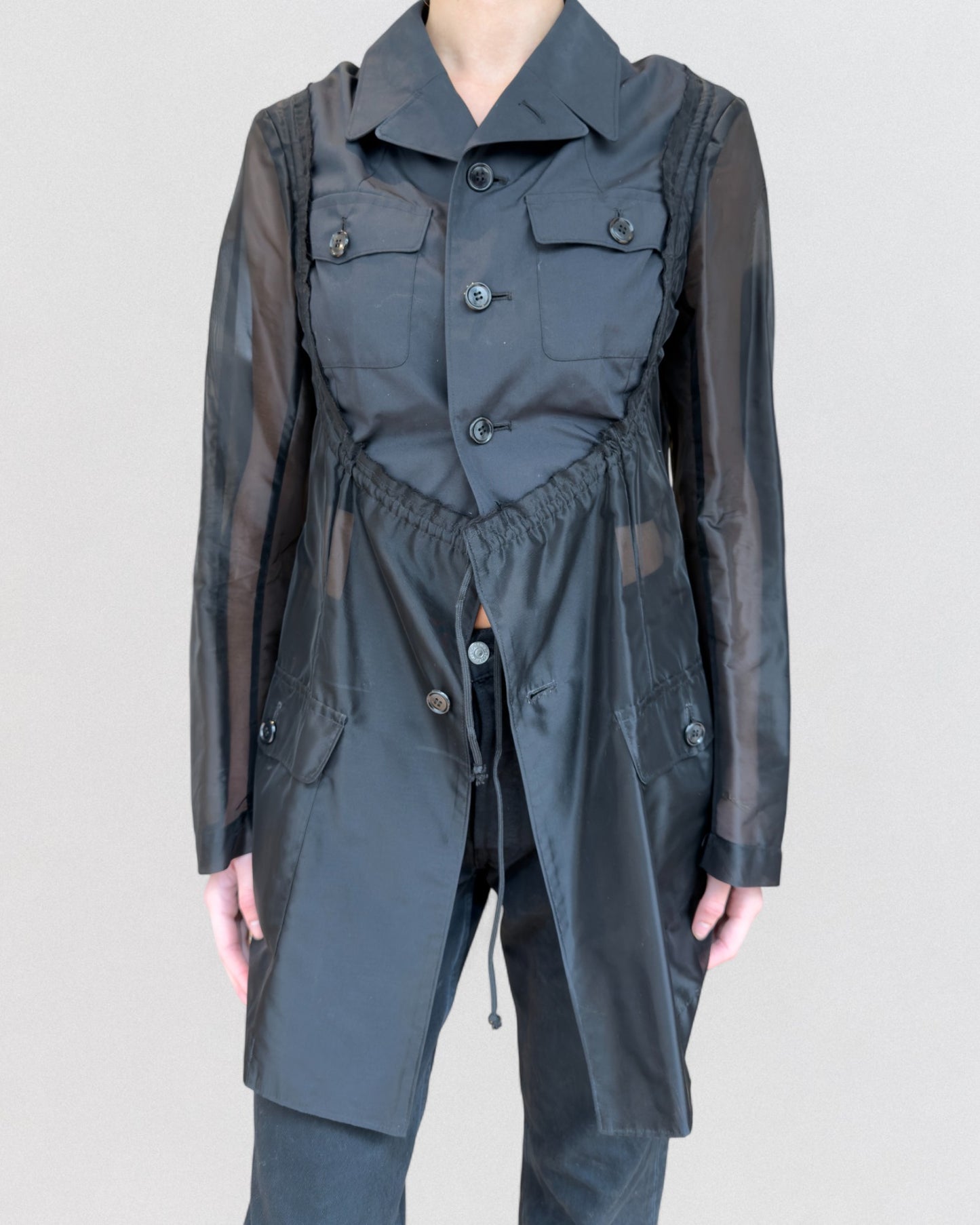 Comme Des Garçons Spring 2002 Hybrid Sheer Military Jacket