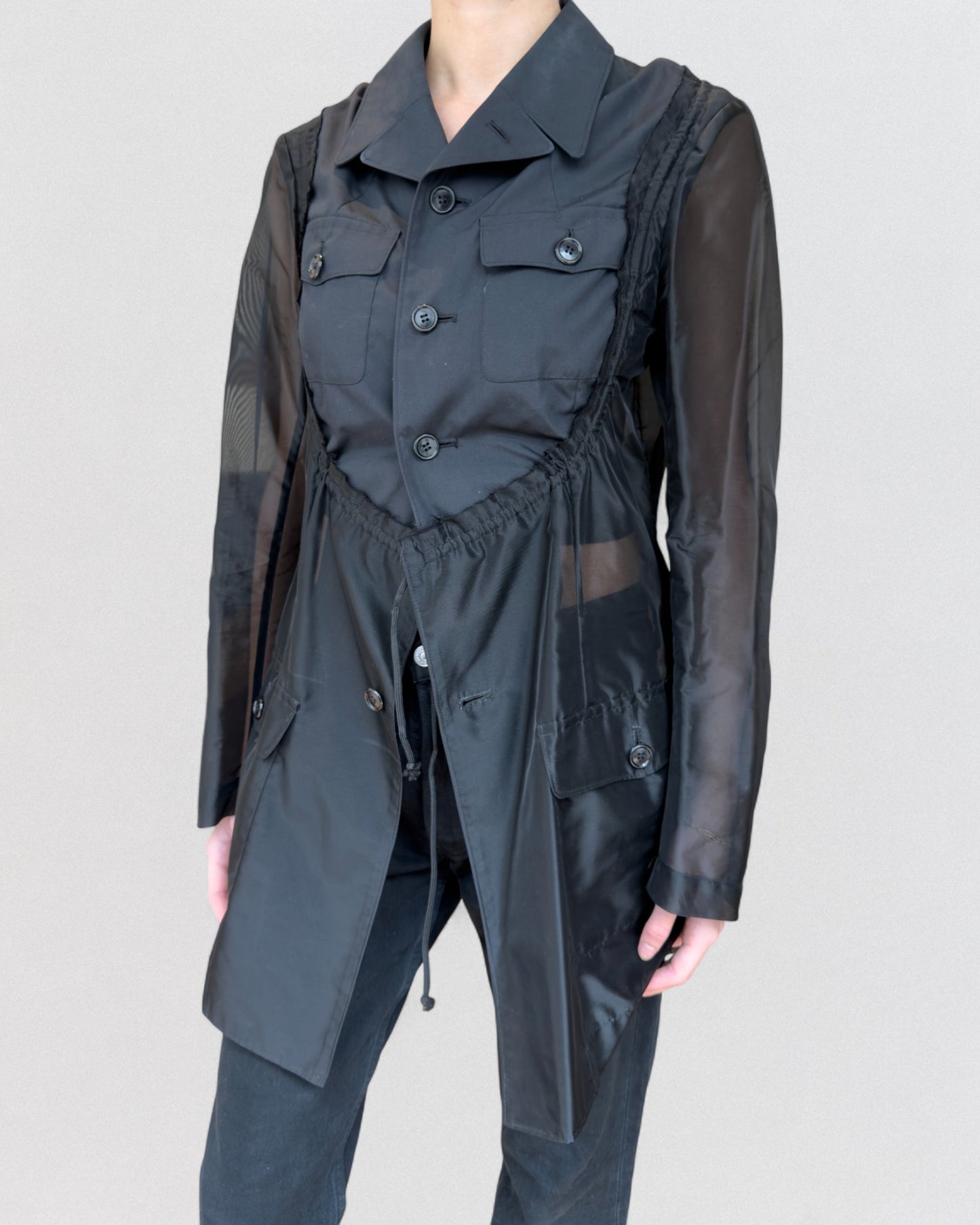 Comme Des Garçons Spring 2002 Hybrid Sheer Military Jacket